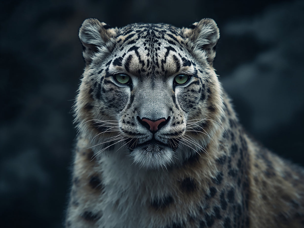 Snow Leopard Portrait Metal Print
