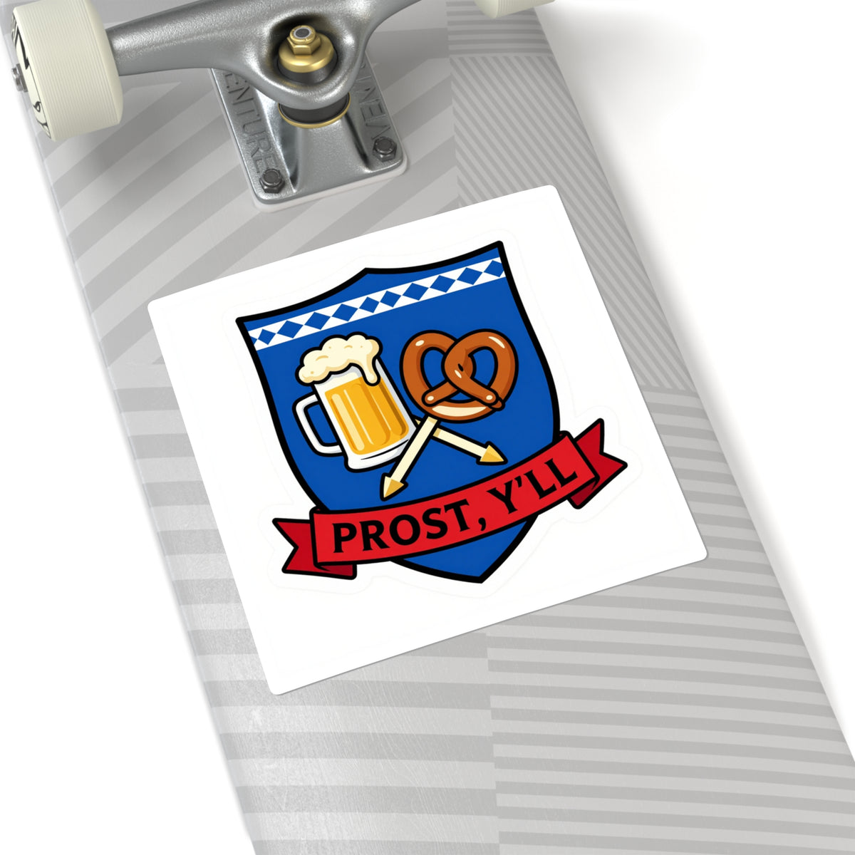'Prost, Y'all' Oktoberfest Pretzel & Beer Stein Sticker, 3.5in