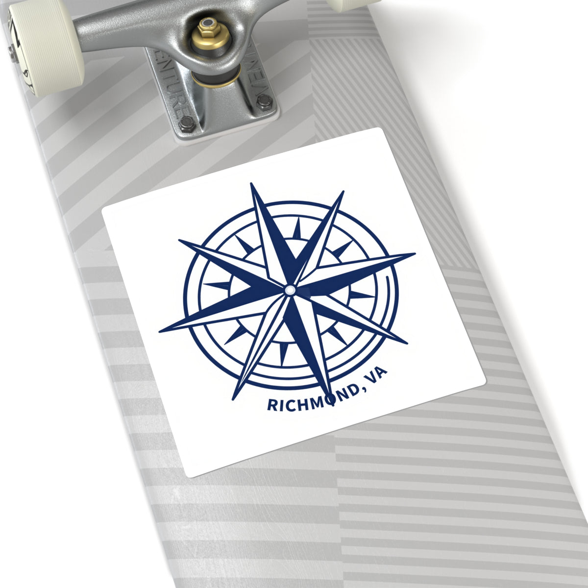 RVA Compass Sticker - James River Line Art Richmond VA Decal