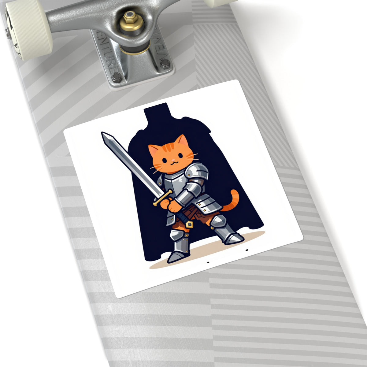 'Protecting My Heart' Armored Kitten Knight Sticker, 3.5in
