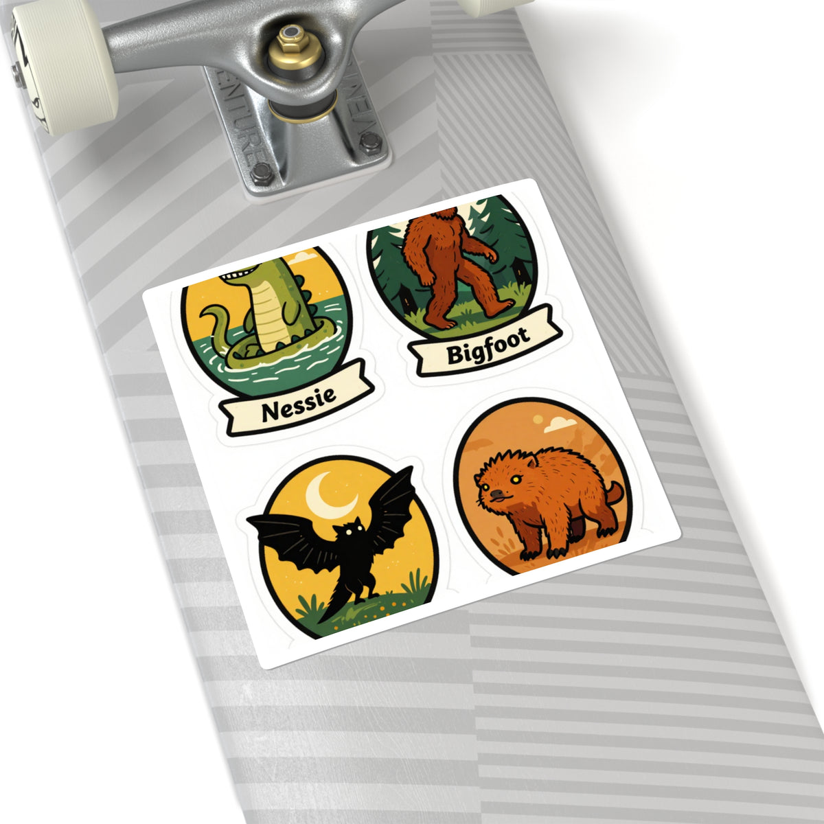 'Cryptid Lineup' Kiss-Cut Sticker Sheet, 4x6in, 4 Cryptids