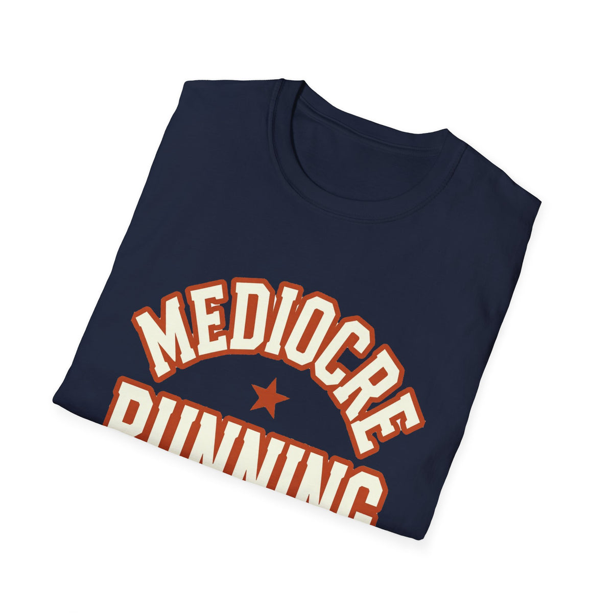 'Mediocre Running Club' Retro Varsity Tee - RVA Runner Humor Shirt