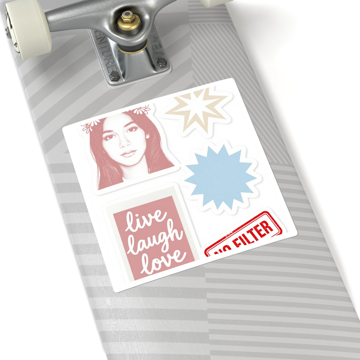'Live Laugh Love' Flash-Selfie Sticker Sheet, 2016 VSCO Nostalgia