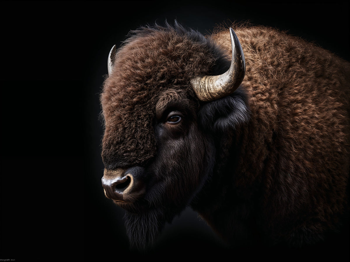 American Bison Head Portrait Metal Print