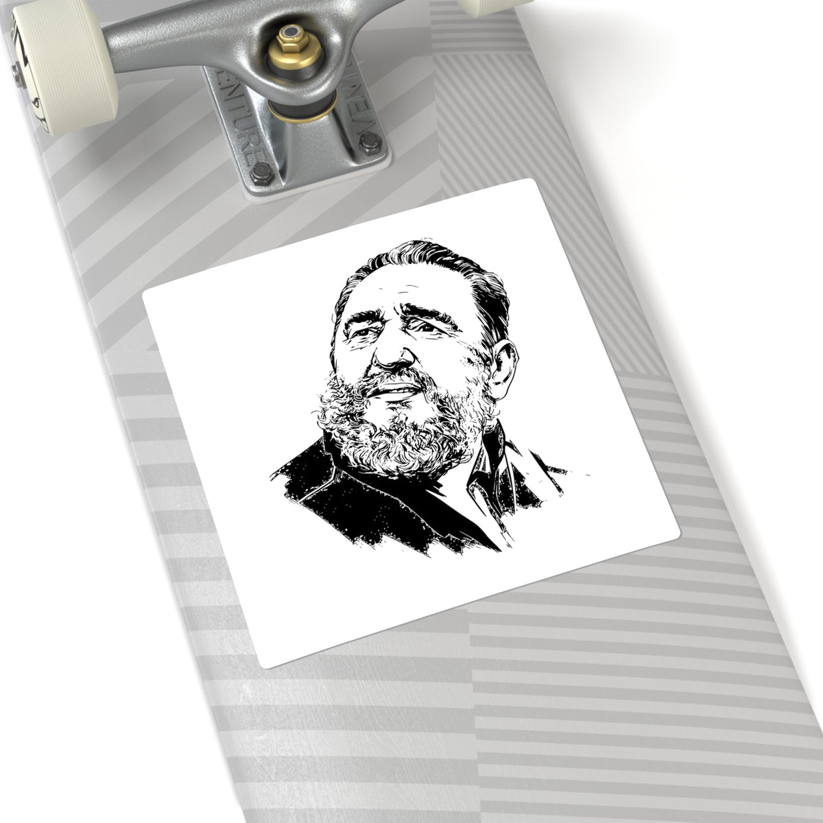 Fidel Castro Sketch Portrait Decal, 4-5in Vinyl Sticker