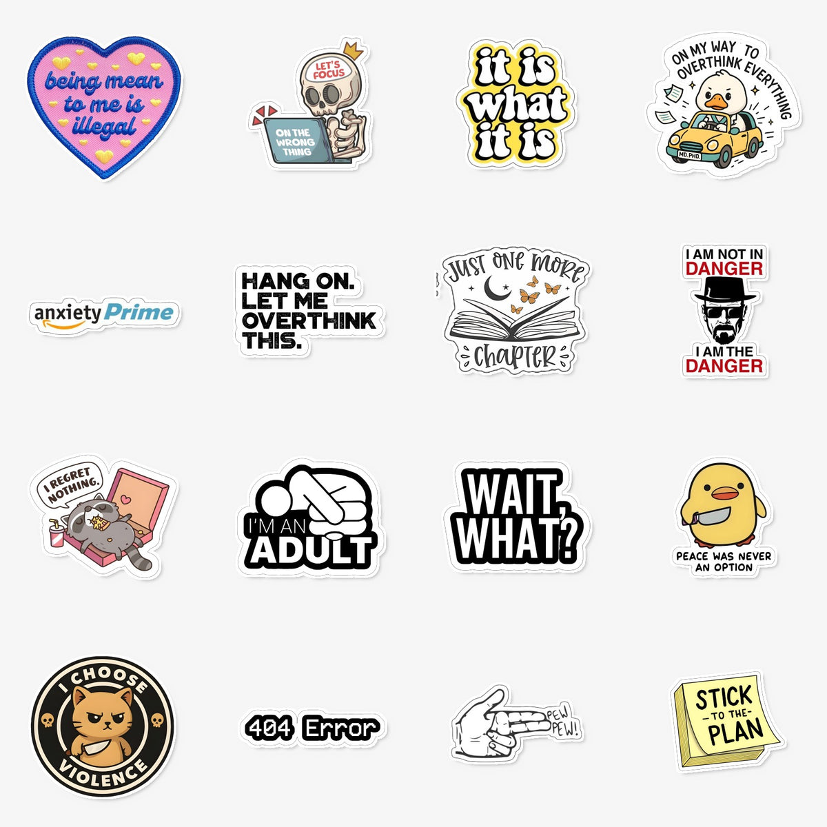 Meme Mystery Sticker Pack -- Random Mix, No Repeats
