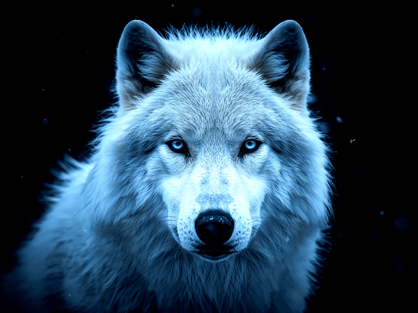 Arctic white wolf portrait i