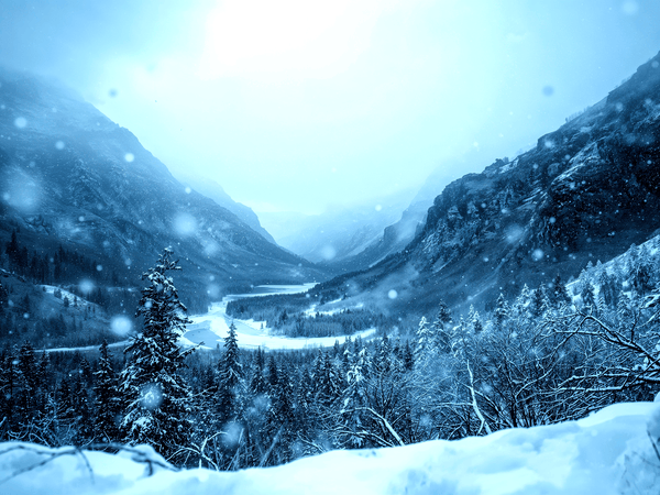 Deep valley during a intense