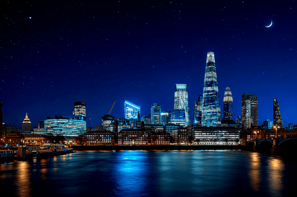London England Skyline At Ni