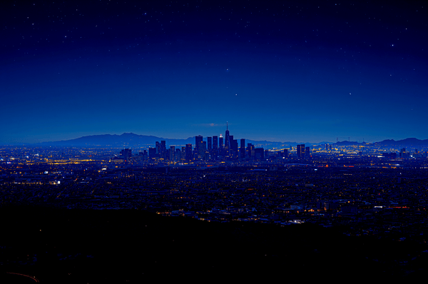 Los Angeles USA skyline at n