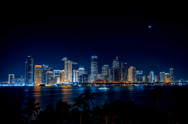 Miami Usa Skyline At Night B