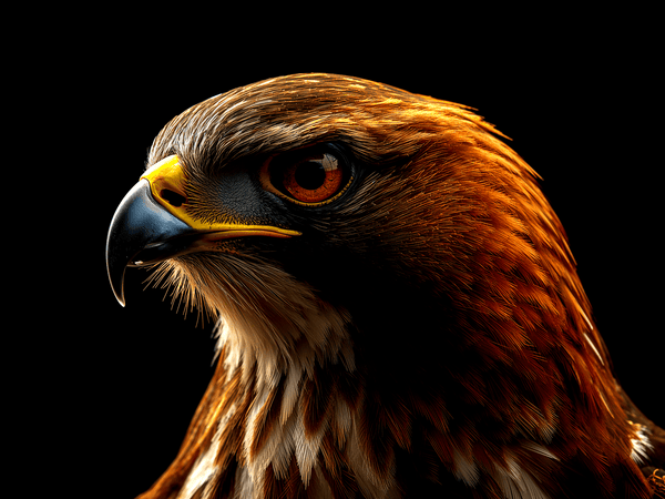 Redtailed hawk head portrait