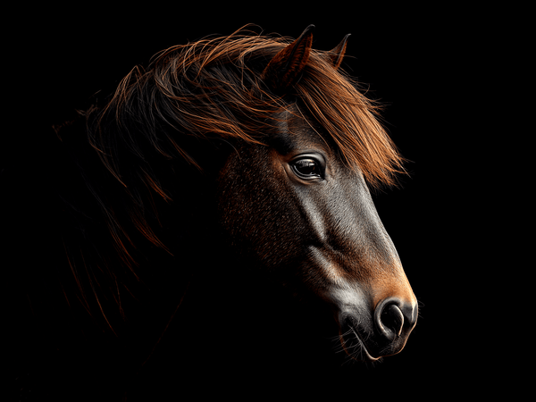 Wild mustang head portrait f