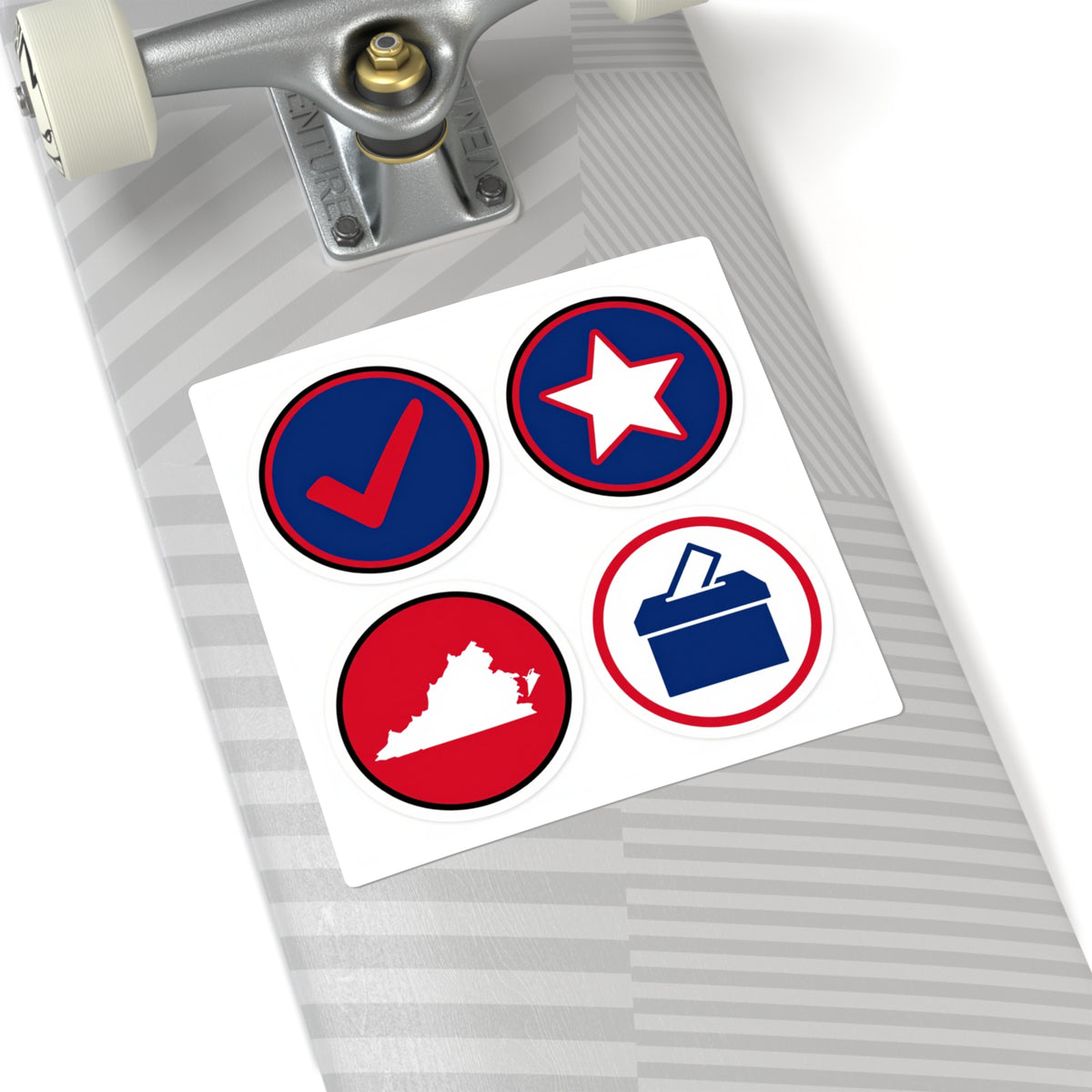 I Voted Virginia Sticker Sheet - 4 Nonpartisan 2in Mini Decals