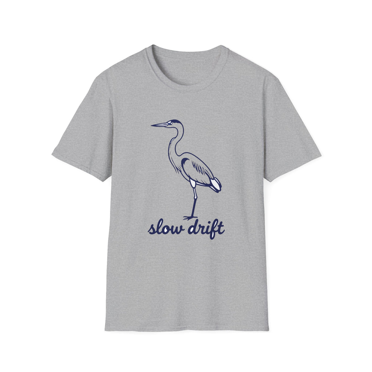 'Slow Drift' Blue Heron Line-Art Tee, James River Style