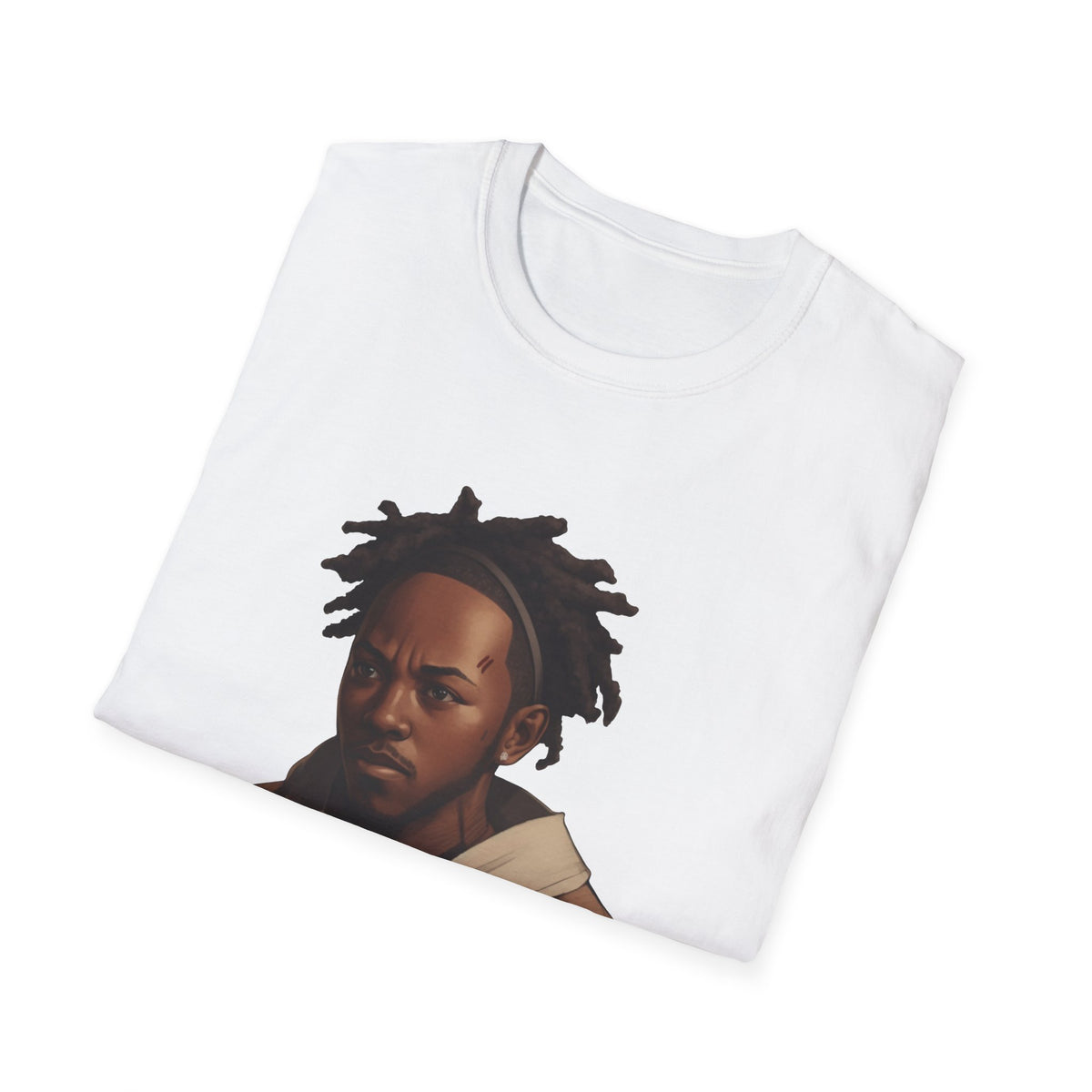 Locs & Hoodie Portrait Tee — Streetwear Hip-Hop Graphic Shirt