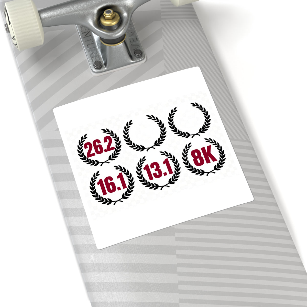 Finish Line RVA Distance Decals, Set of 3 - 26.2 13.1 8K Laurel