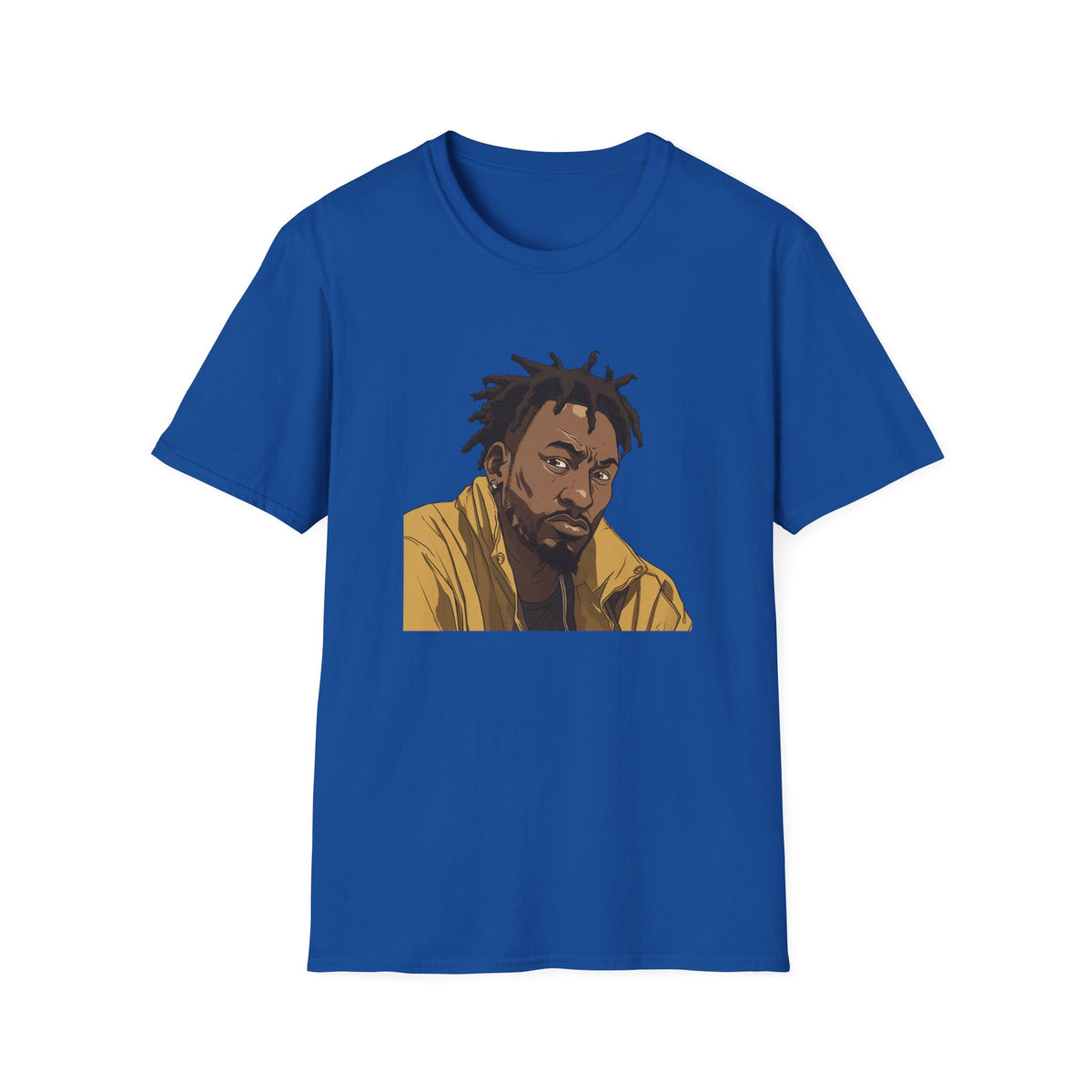Hip Hop Artist Portrait Graphic Tee, Illustrated Dreadlocks Art