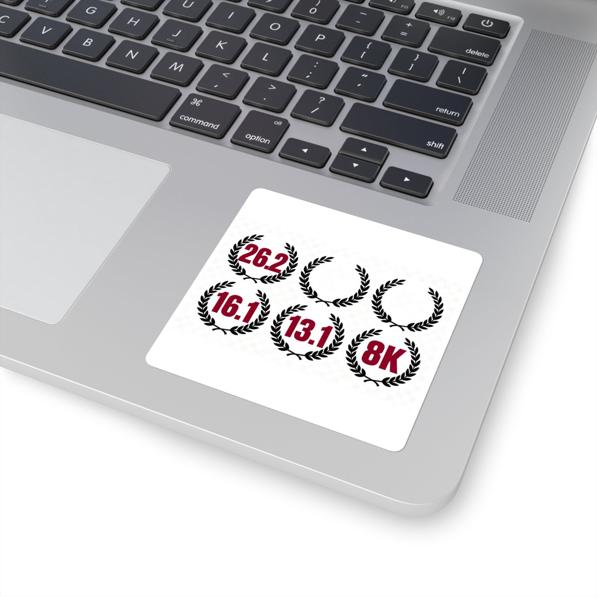Finish Line RVA Distance Decals, Set of 3 - 26.2 13.1 8K Laurel