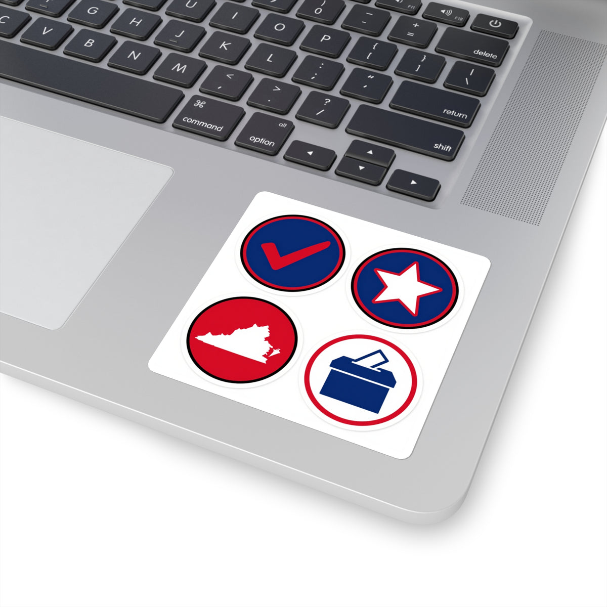 I Voted Virginia Sticker Sheet - 4 Nonpartisan 2in Mini Decals