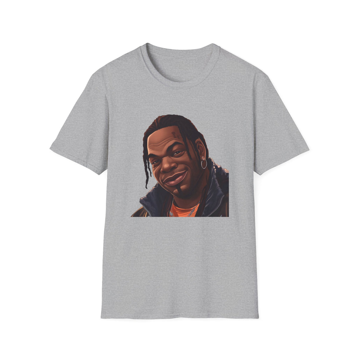 Hip Hop Artist Cartoon Portrait Tee, Braids Streetwear Graphic Shirt