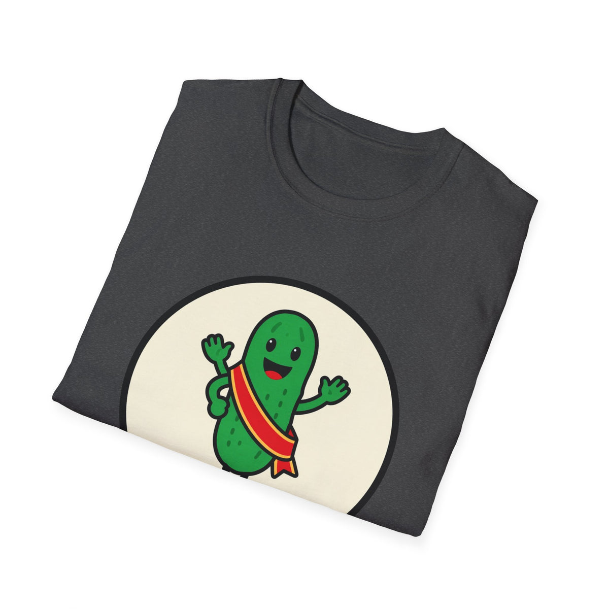 'Pickle Parade RVA' Green Pickle Mascot Tee, Unisex Softstyle