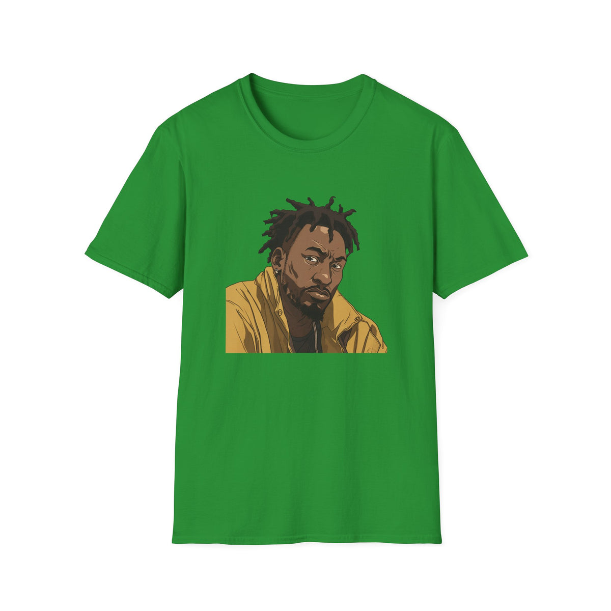 Hip Hop Artist Portrait Graphic Tee, Illustrated Dreadlocks Art
