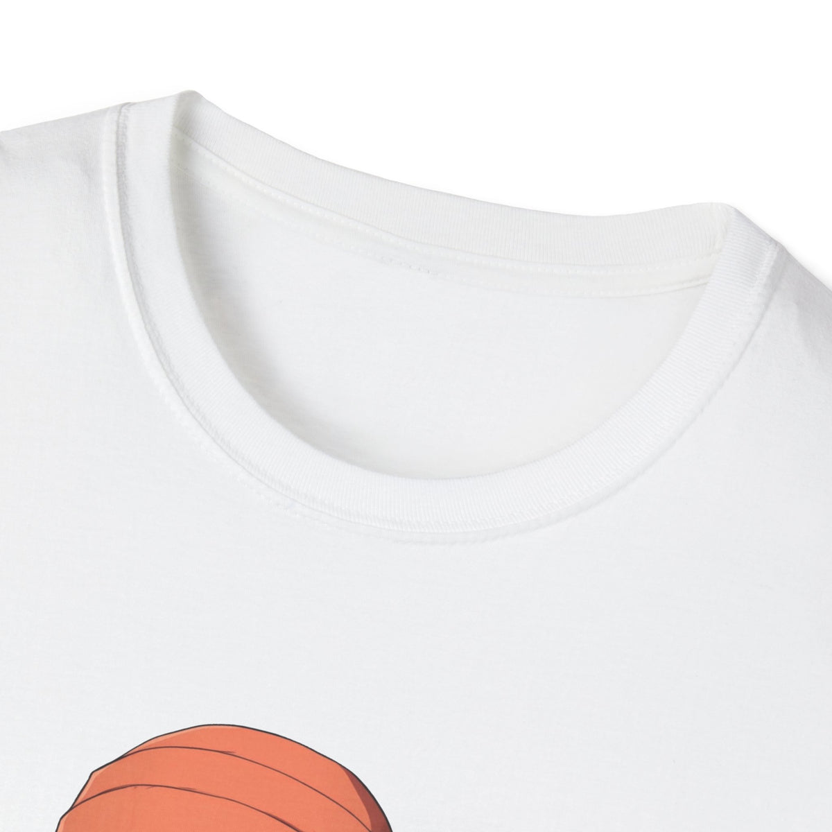 Anime Urban Character Orange Beanie Graphic Tee, Black DTF Print