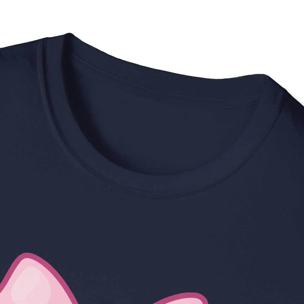 'Bow Down' Coquette Ribbon Bow DTF Tee, Pastel Pink Graphic