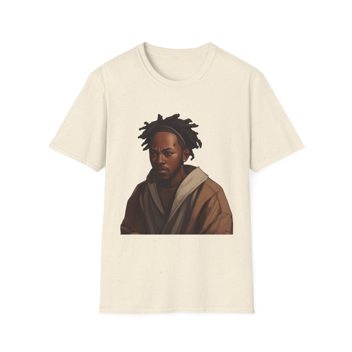 Locs & Hoodie Portrait Tee — Streetwear Hip-Hop Graphic Shirt