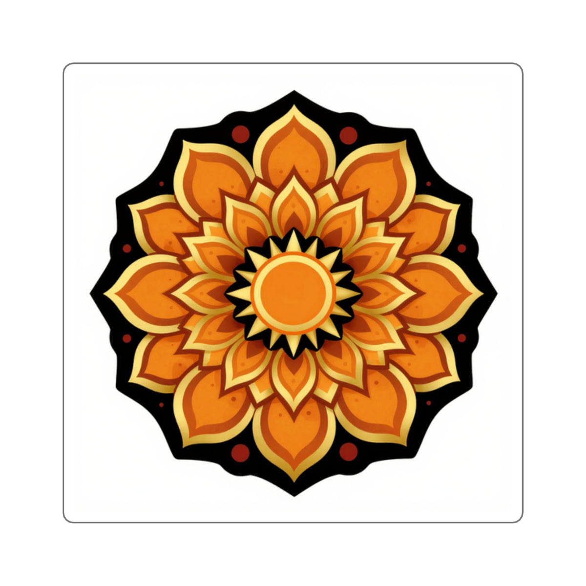 Rangoli Glow Diwali Mandala Sticker - 3in Gold Vinyl Decal