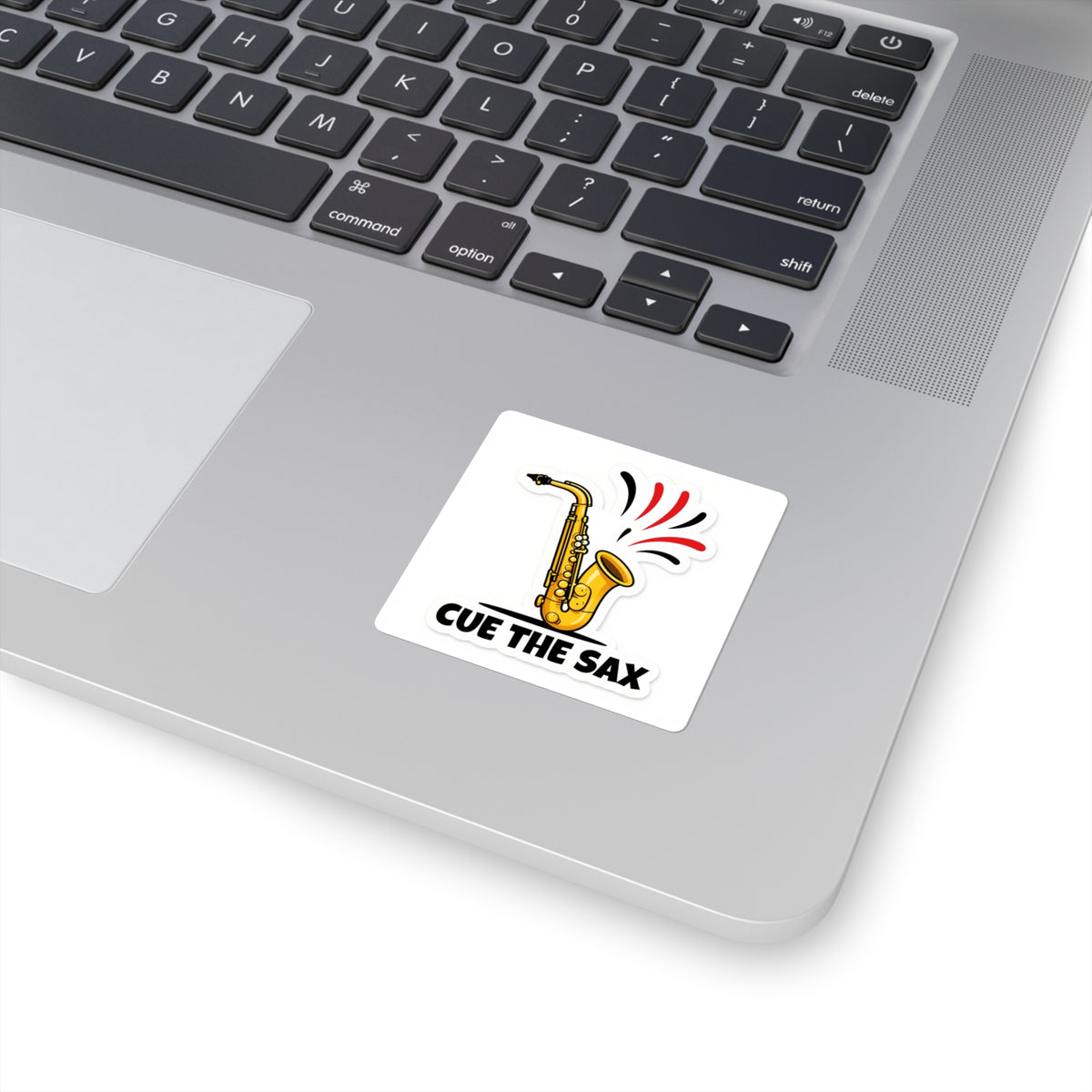 Cue The Sax Meme Sticker — Funny Saxophone Vinyl Decal