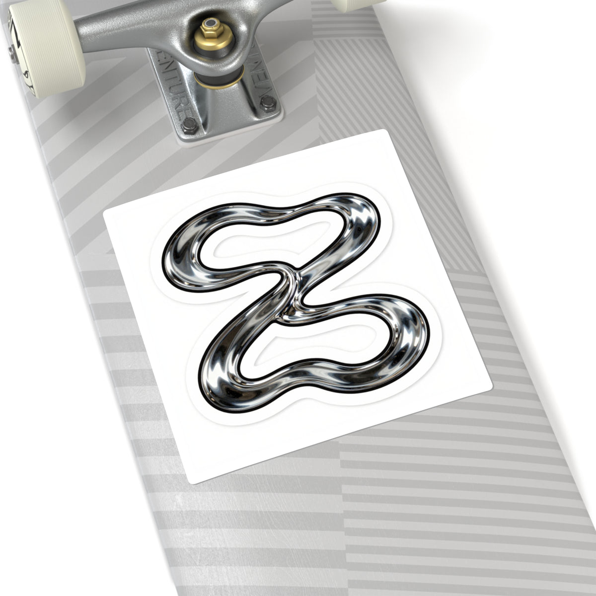 James River Wave Chrome Mirror Sticker - 2.5in Kiss-Cut Decal