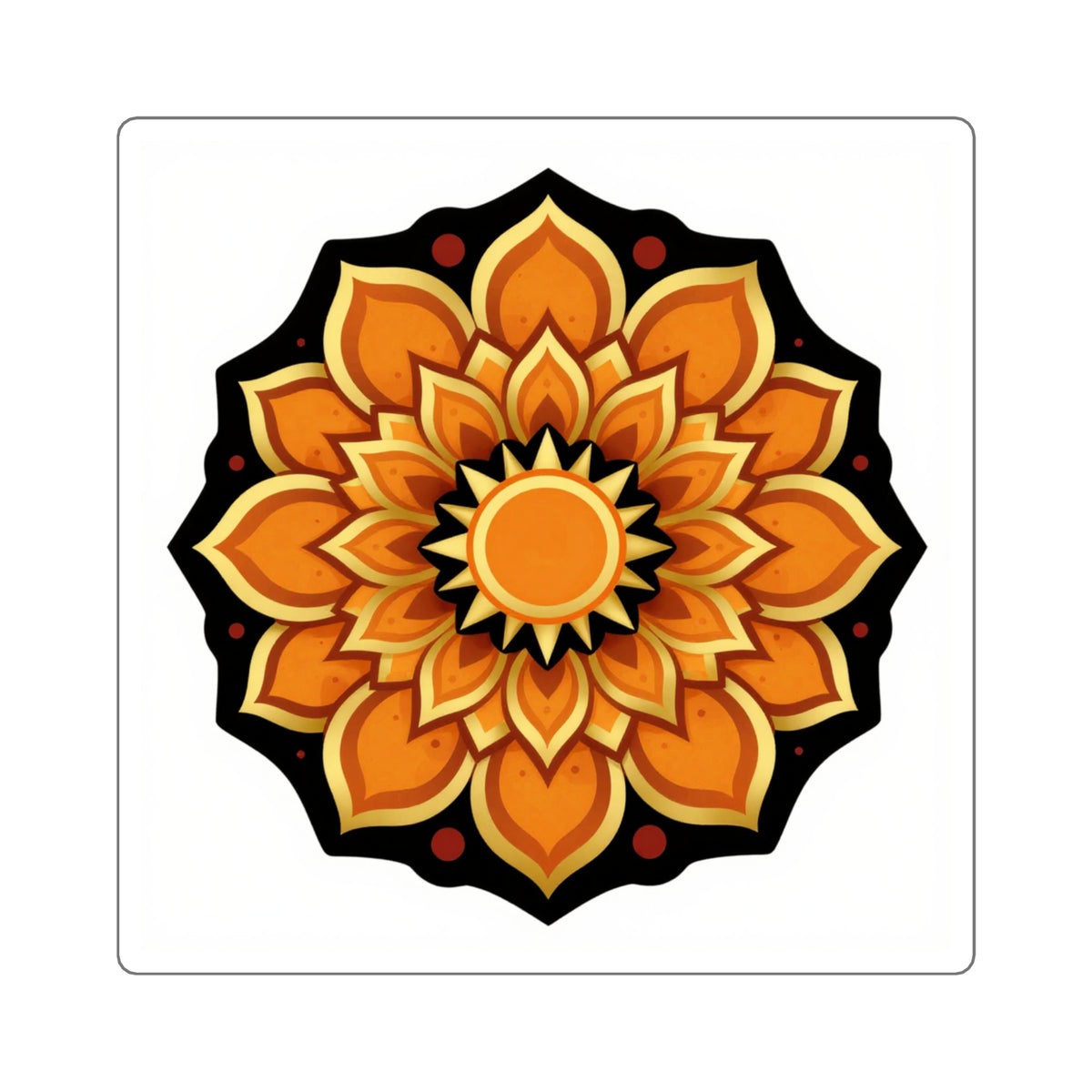 Rangoli Glow Diwali Mandala Sticker - 3in Gold Vinyl Decal