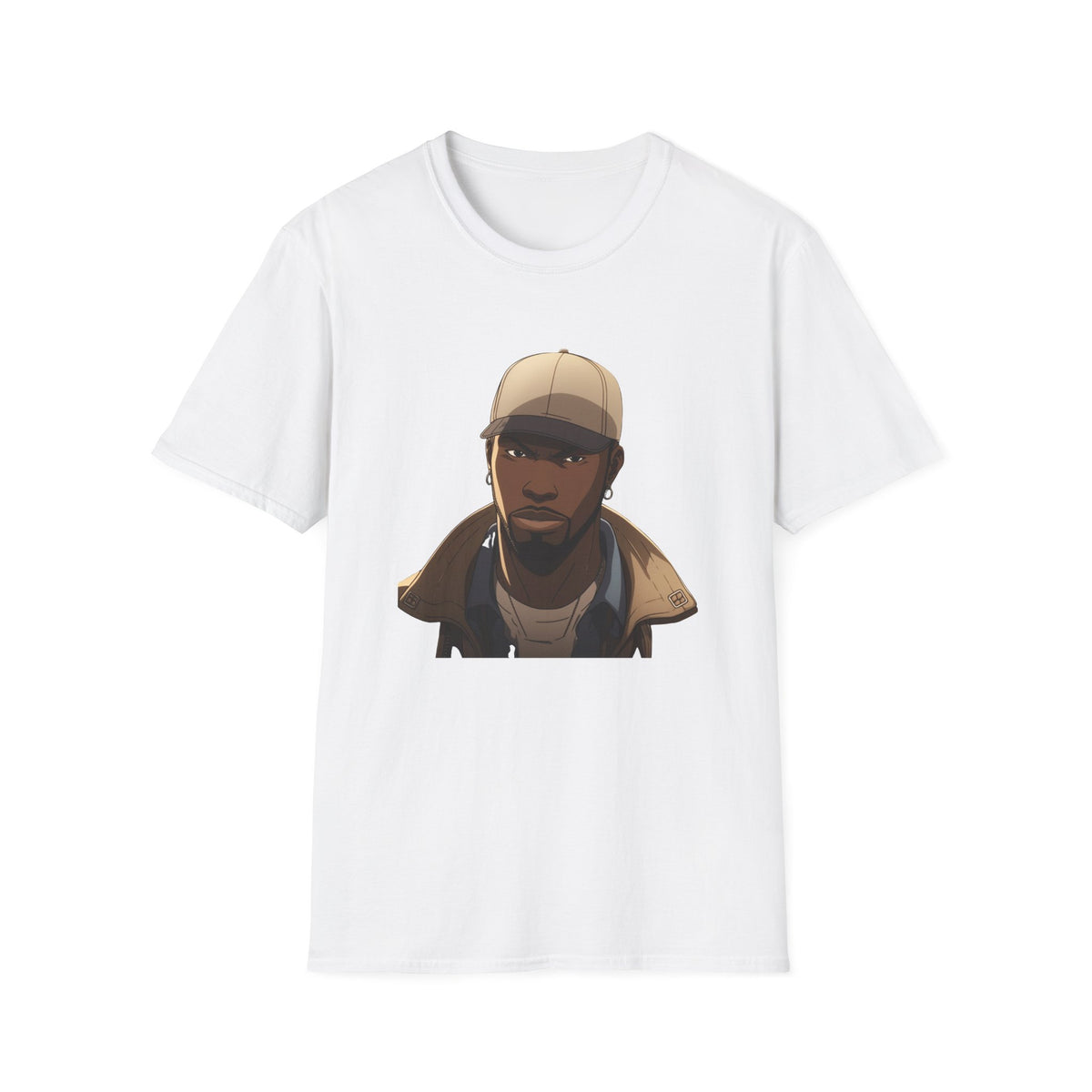 Hip-Hop Character Portrait Graphic Tee, DTF Streetwear Shirt