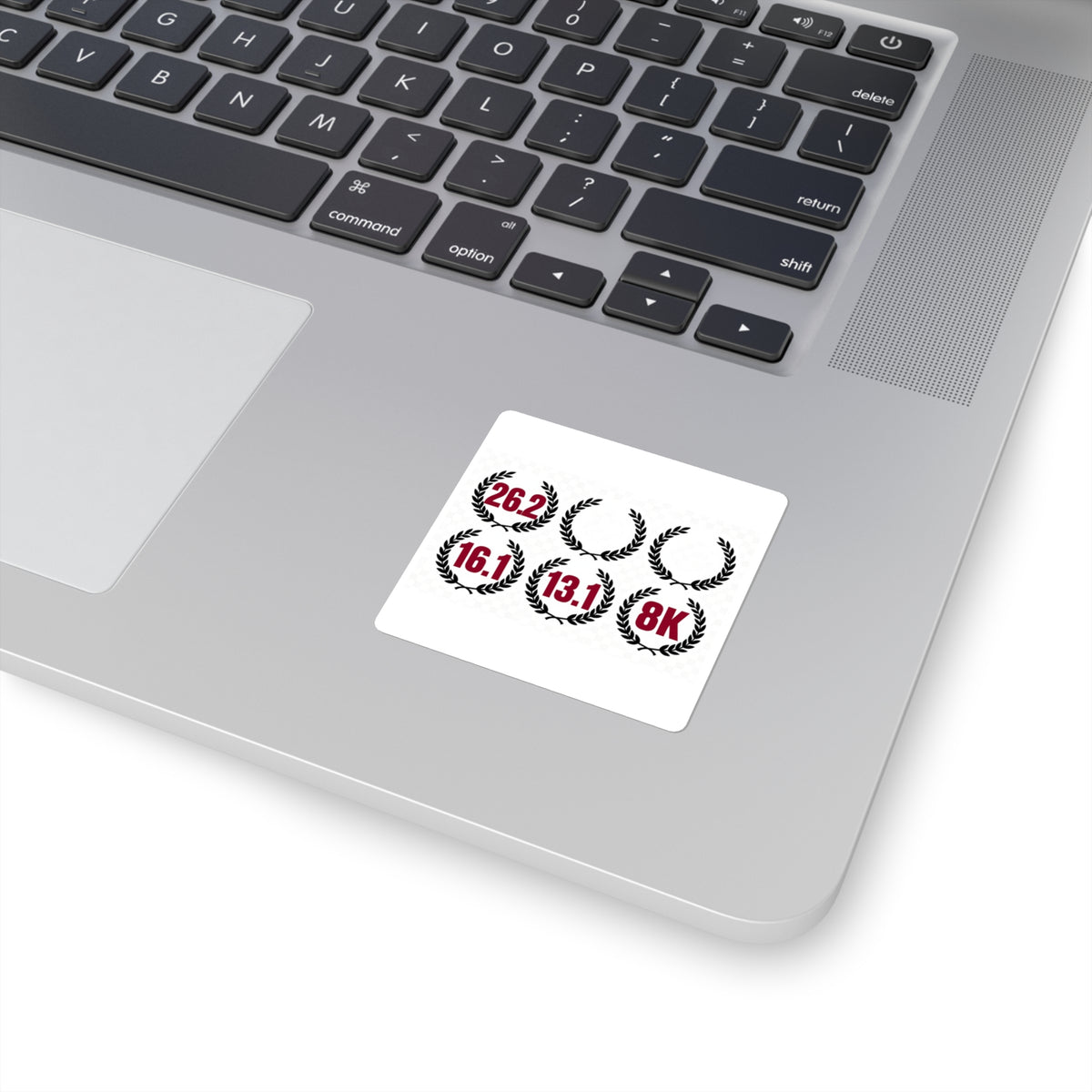 Finish Line RVA Distance Decals, Set of 3 - 26.2 13.1 8K Laurel