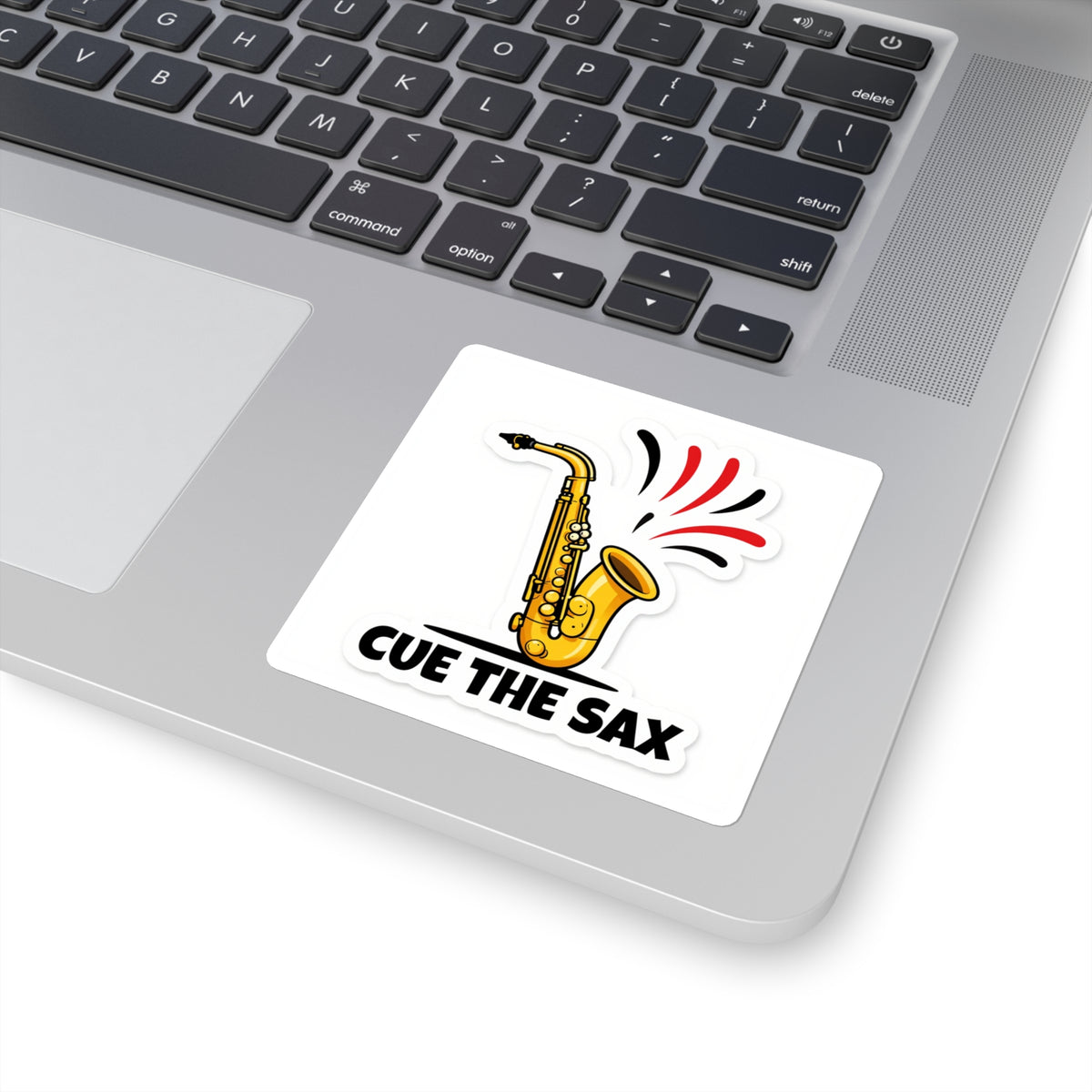 Cue The Sax Meme Sticker — Funny Saxophone Vinyl Decal