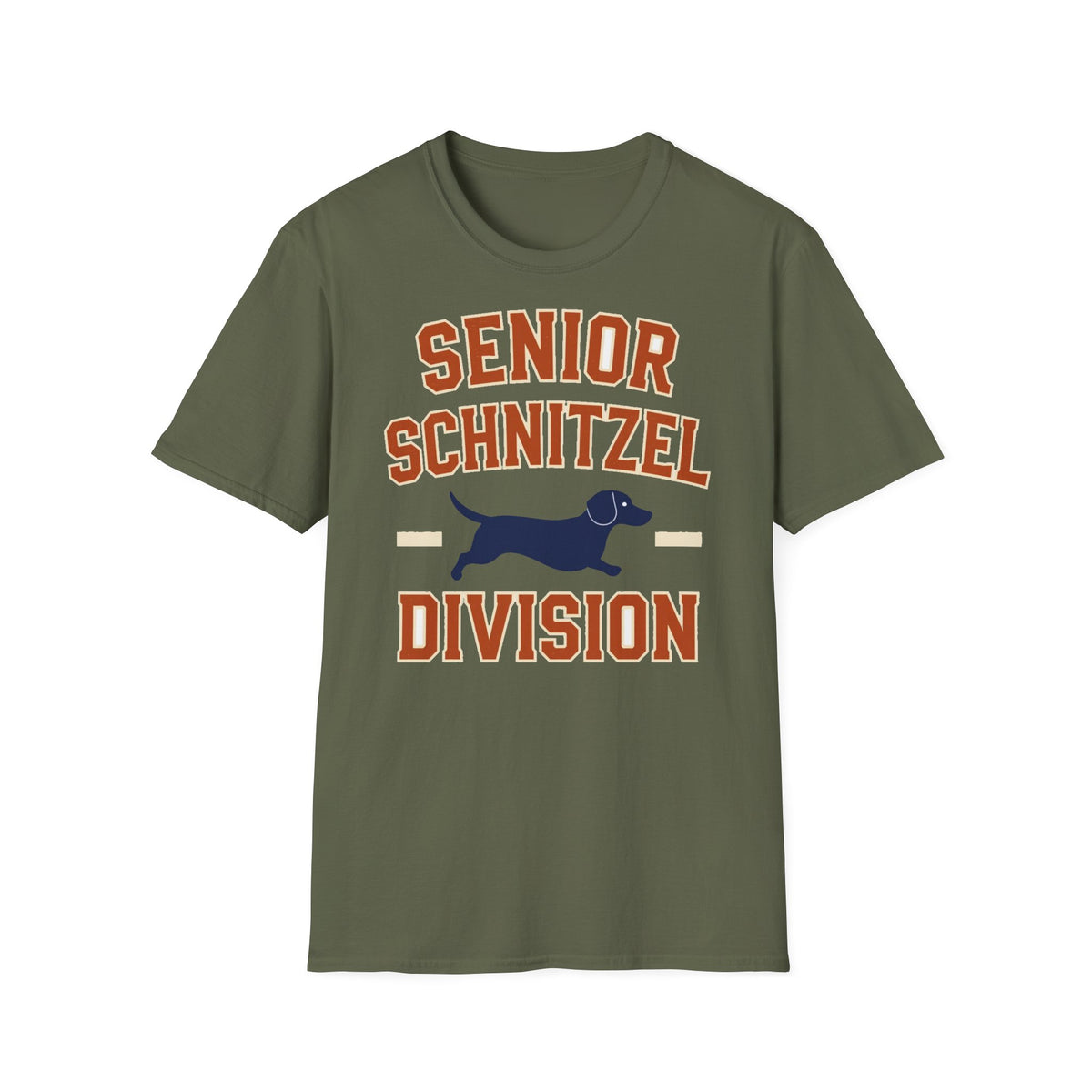 Senior Schnitzel Division Dachshund Tee - Funny Dog Racing Shirt