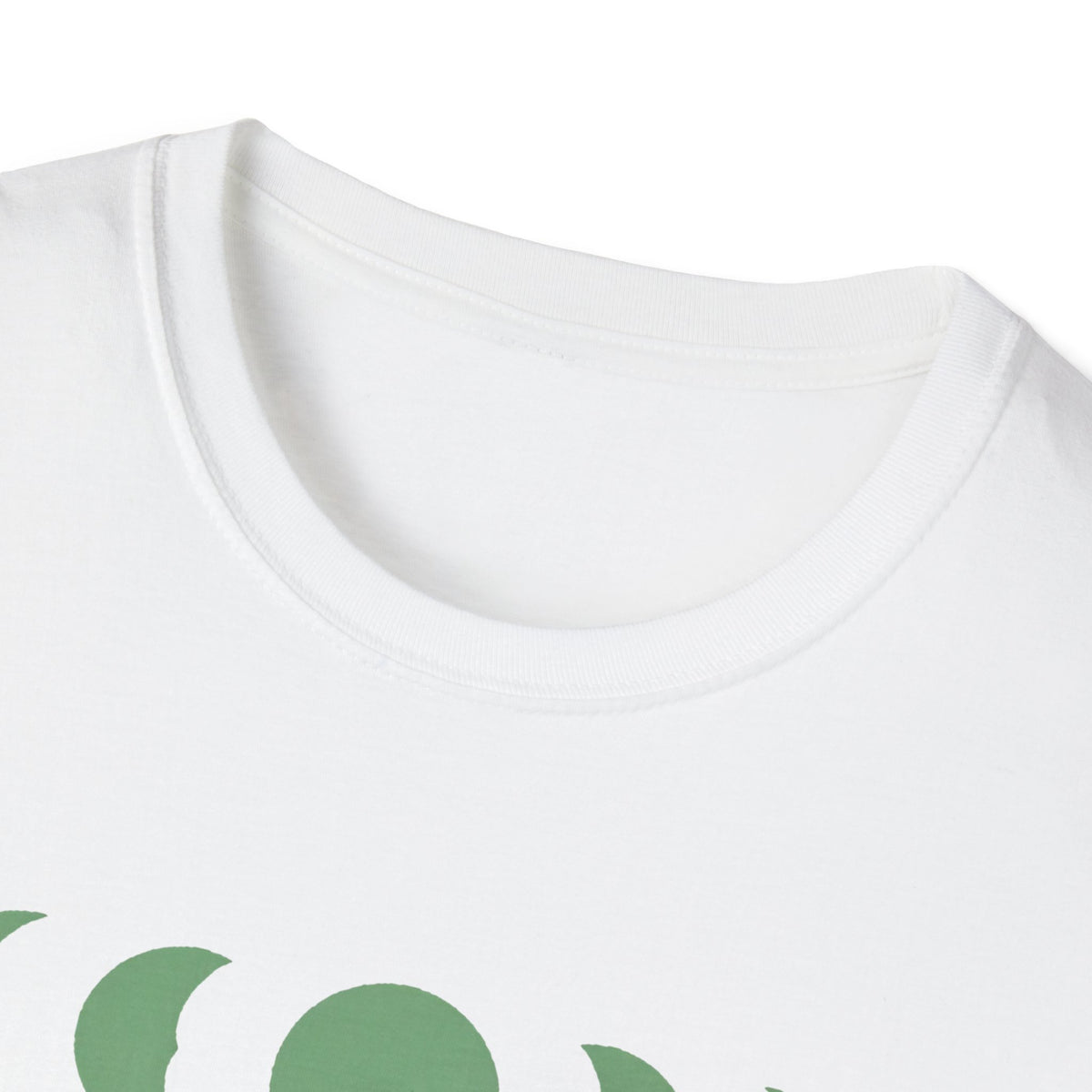 Moonphase Study Line-Art Tee, Sage on Cream Unisex Softstyle