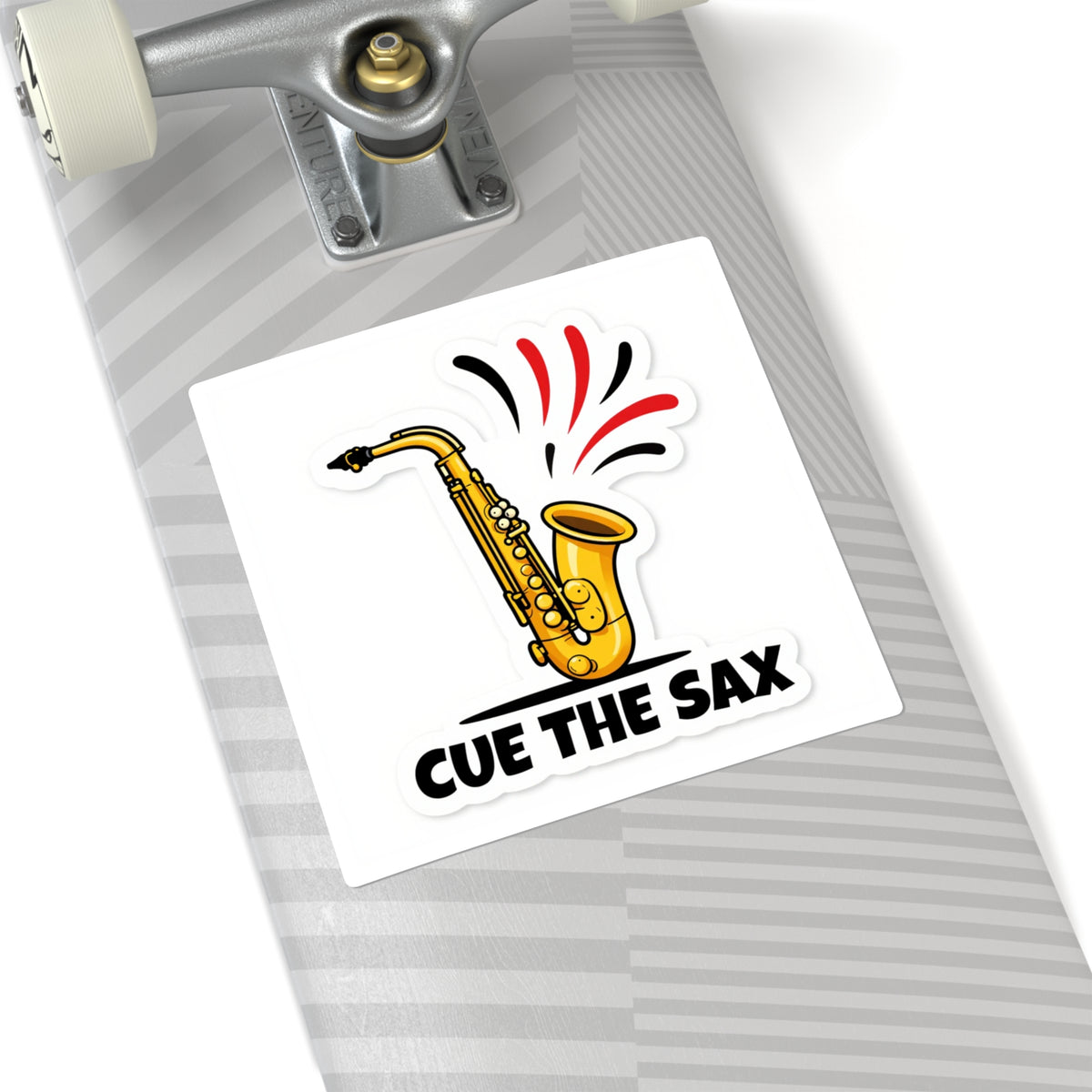 Cue The Sax Meme Sticker — Funny Saxophone Vinyl Decal