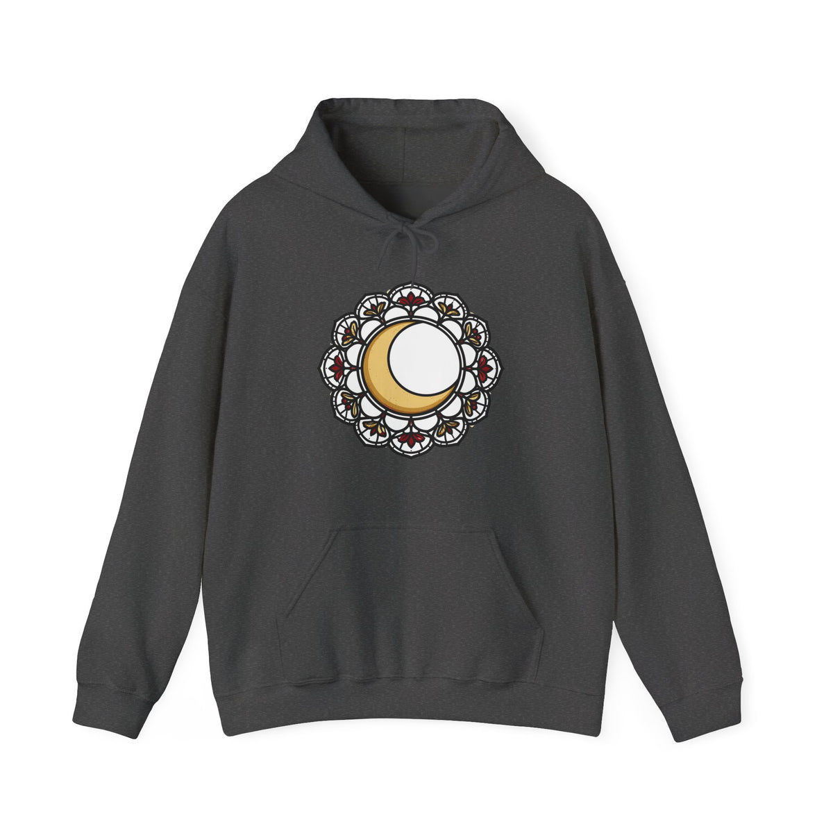 'Moonlit Lace' Gothic Celestial Hoodie, Cozy Unisex Pullover