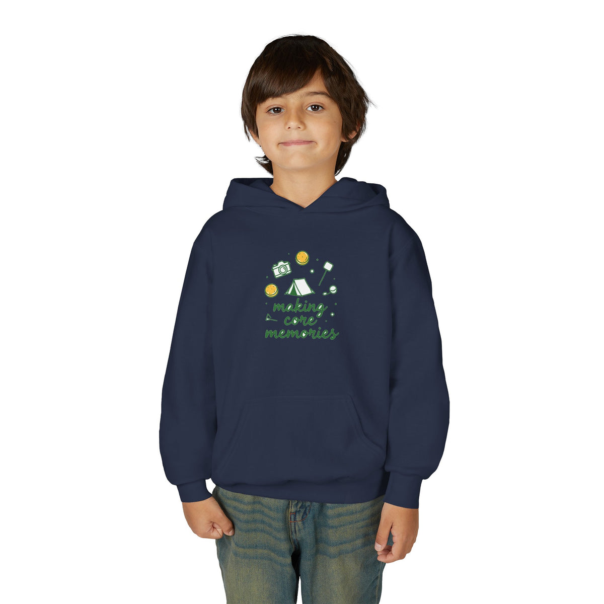 Making Core Memories Kids Hoodie - Camping Doodle Graphic