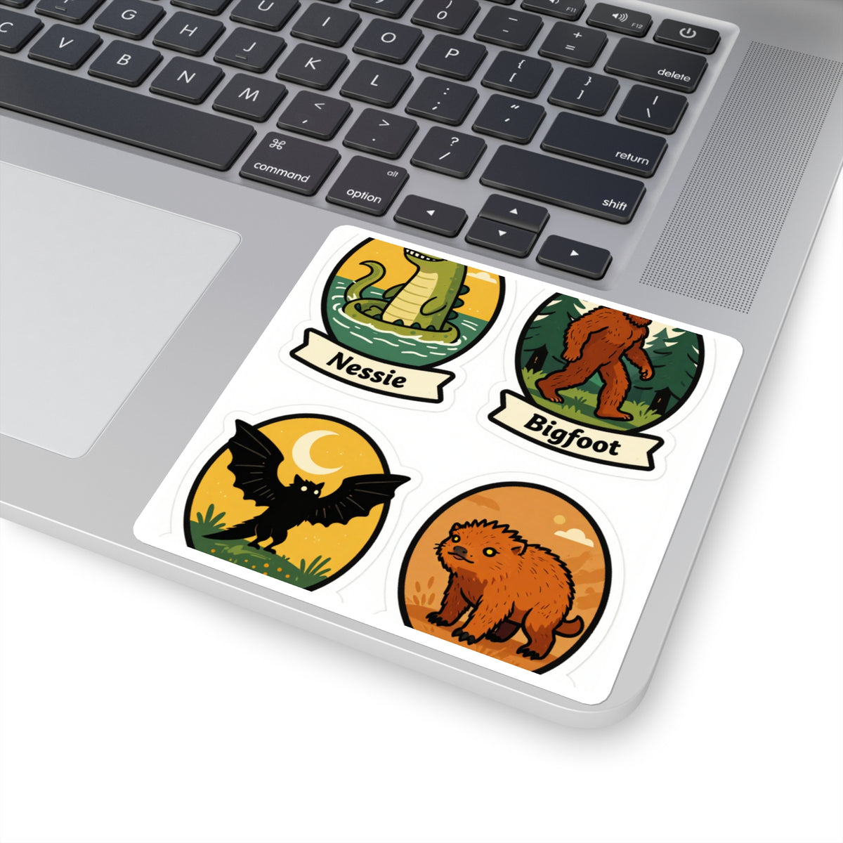 'Cryptid Lineup' Kiss-Cut Sticker Sheet, 4x6in, 4 Cryptids