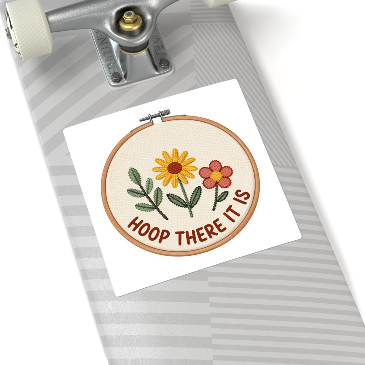 Hoop There It Is - Embroidery Hoop Pun Die-Cut Vinyl Sticker