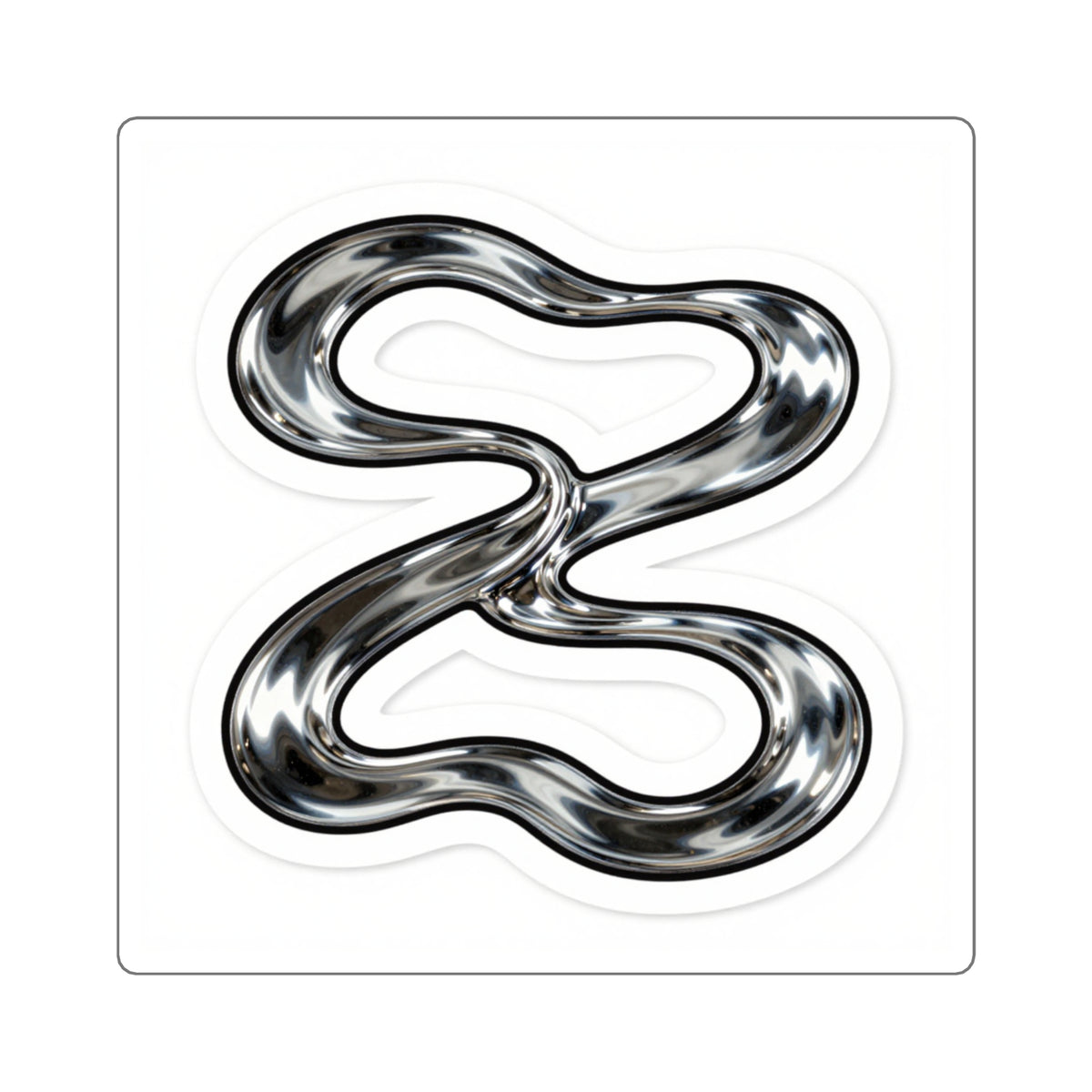 James River Wave Chrome Mirror Sticker - 2.5in Kiss-Cut Decal