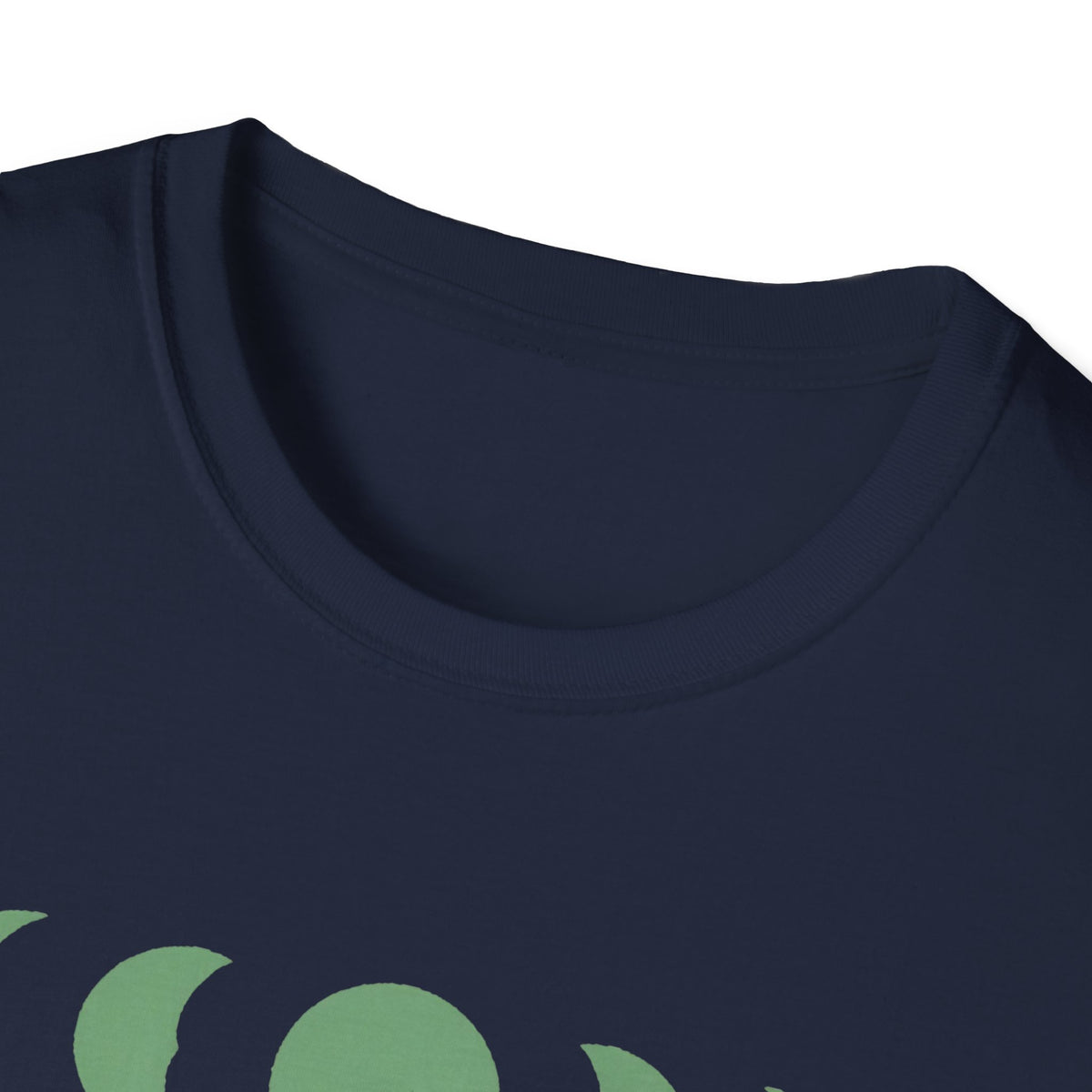 Moonphase Study Line-Art Tee, Sage on Cream Unisex Softstyle