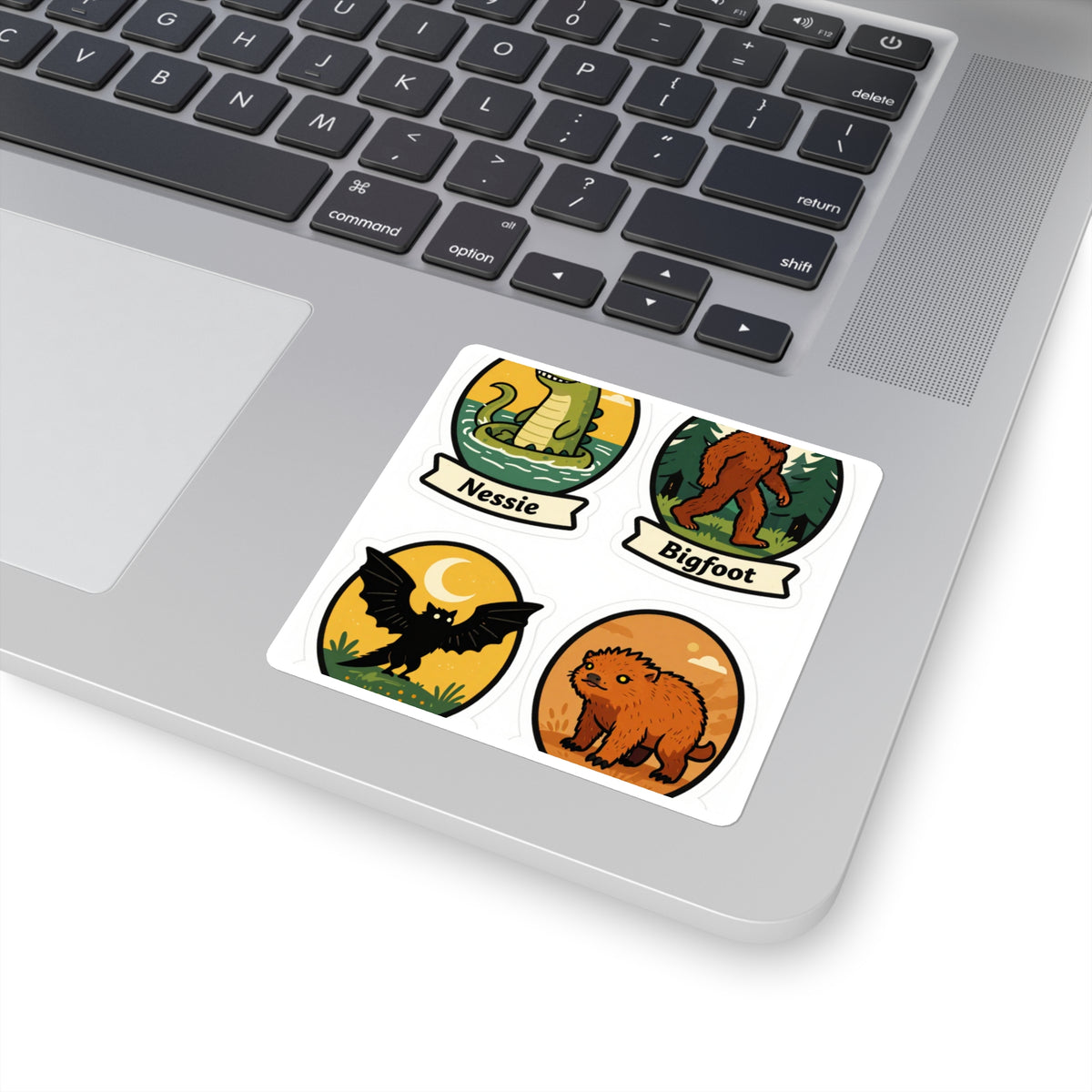 'Cryptid Lineup' Kiss-Cut Sticker Sheet, 4x6in, 4 Cryptids