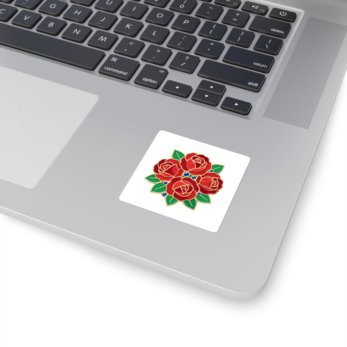 Oversized Brooch Bloom Vinyl Decal, 3in Faux Enamel Pin Look