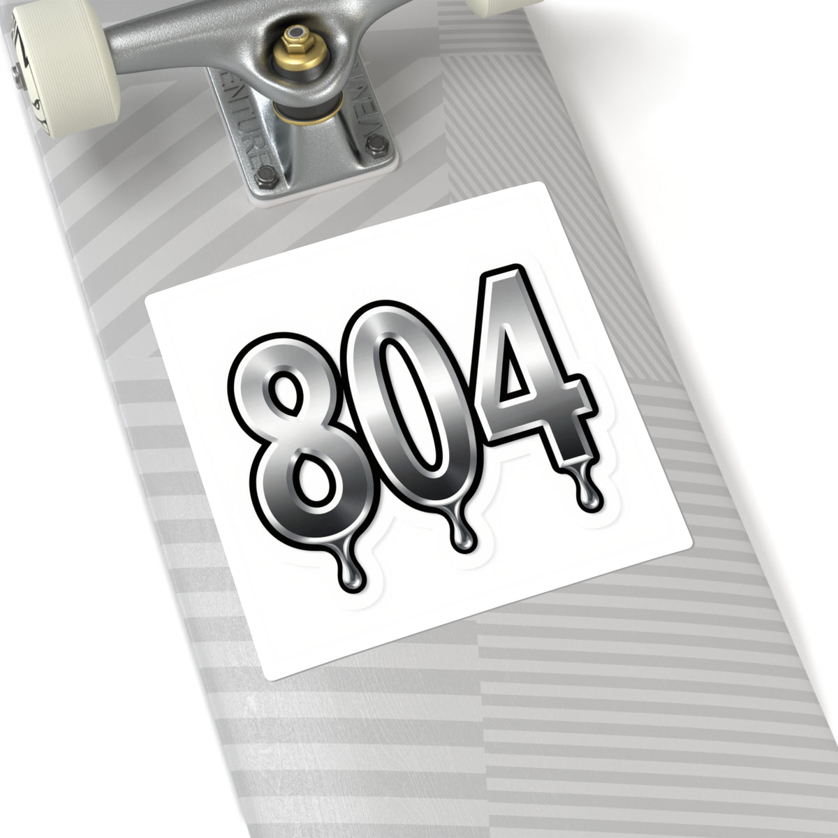 '804 Chrome Drip' Bubble Letter Sticker, Richmond Y2K Decal 3.5in