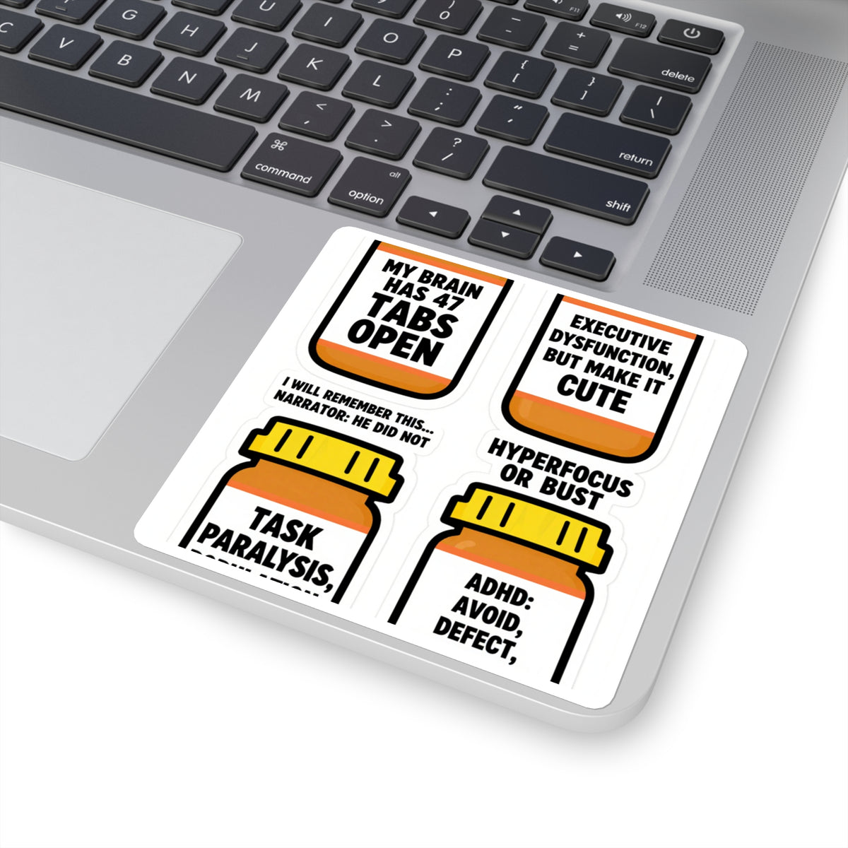 'Loud Thoughts, Quiet Room' ADHD Sticker Sheet, 6 Designs, 4x6in